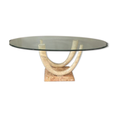 Maitland Smith dining table in marble and fossil stone, USA, 1980s