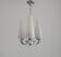 French Mid-Century 3-Light Silver Metal Chandelier with Glass Cone Shades