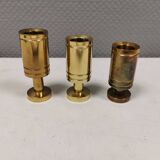 3 beautiful Danish designed candle holders in solid brass.