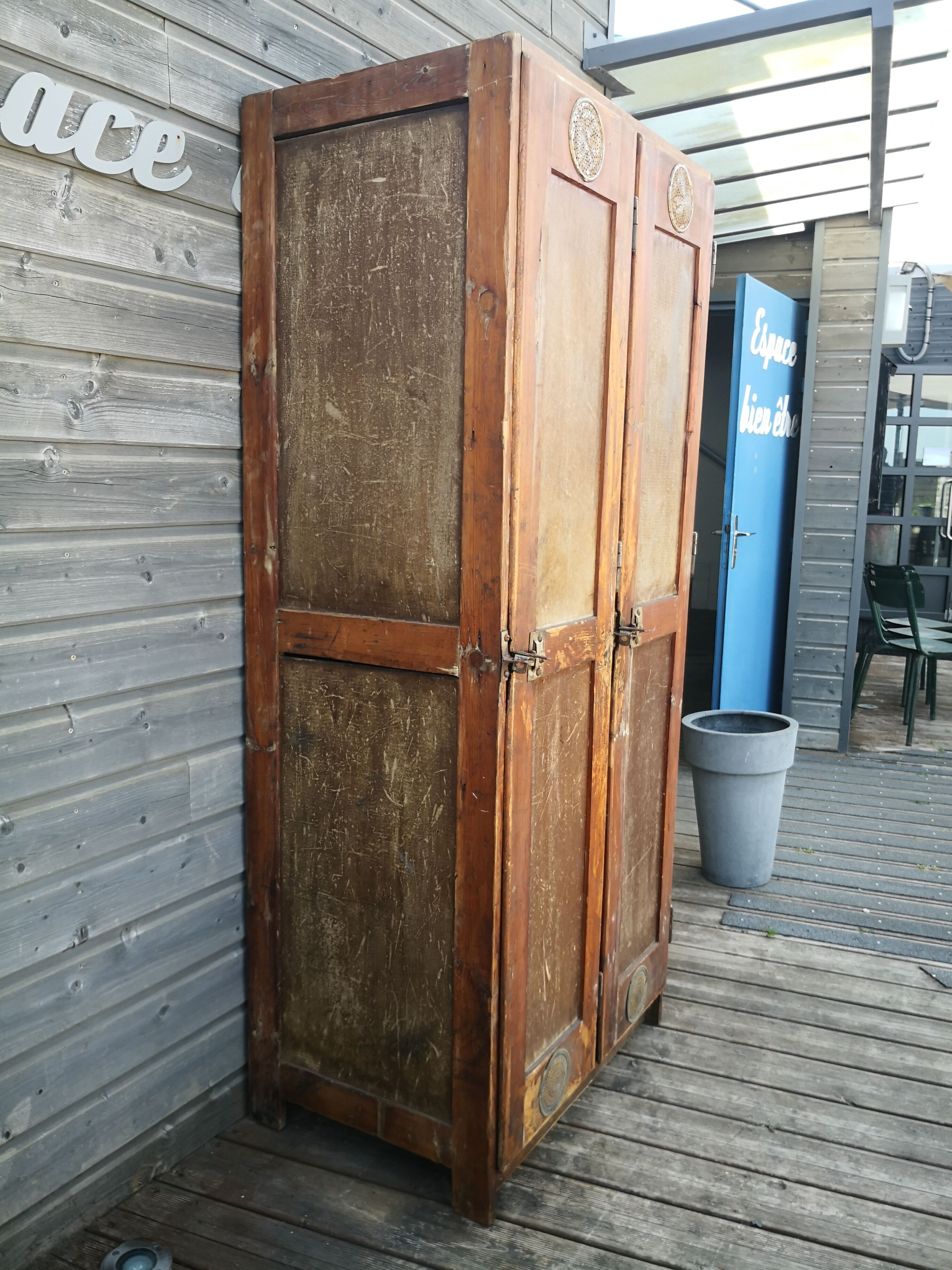 Coat rack cloakroom, Vintage wooden wardrobe