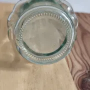 Small ribbed glass soliflore vase in vintage style