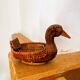 Panière / corbeille en osier en forme de canard (vintage)