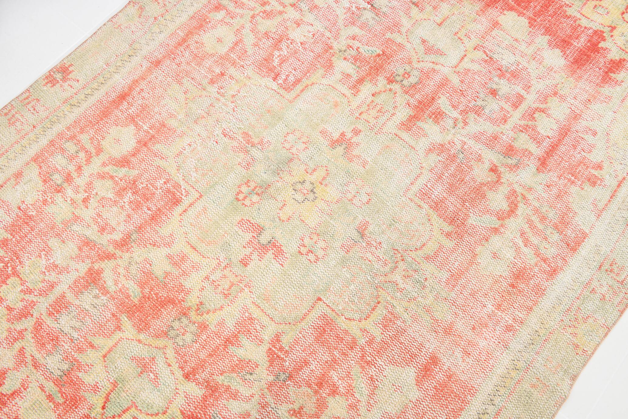 5x8 Cream & Red Turkish Vintage Rug 153x256Cm SK 20384