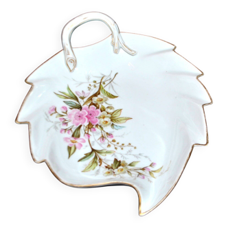 Meissen porcelain dish with pink floral decoration, signed Meissen