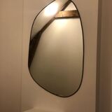 Irregular trapeze mirror organic brass black minimalist 80x110cm