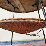 Round wicker coffee table from the 60s