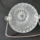 Vintage glass ice bucket stamped with a metal handle