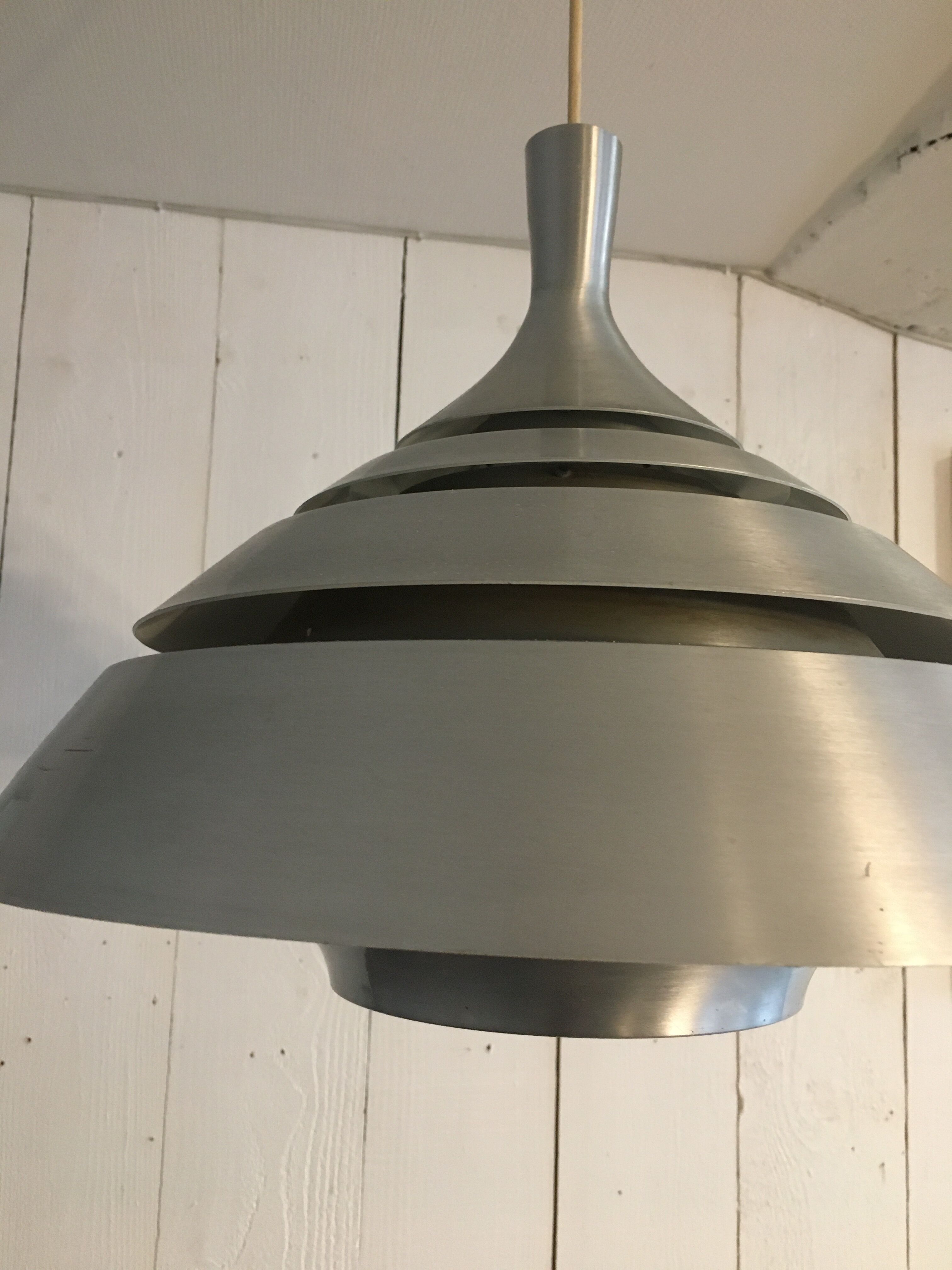 Scandinavian hanging lamp, Hans-Agne Jakobsson, aluminium, circa 1960