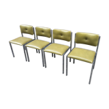 Series of 4 vintage chairs in Skaï