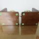 Pair of wooden bookends "globe" from the 1970s.