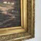 Old Oil Painting Canvas Swiss School Mountain Lake Shepherd Signed
