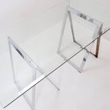 Mid-Century Chrome Trestles Desk, 1970s