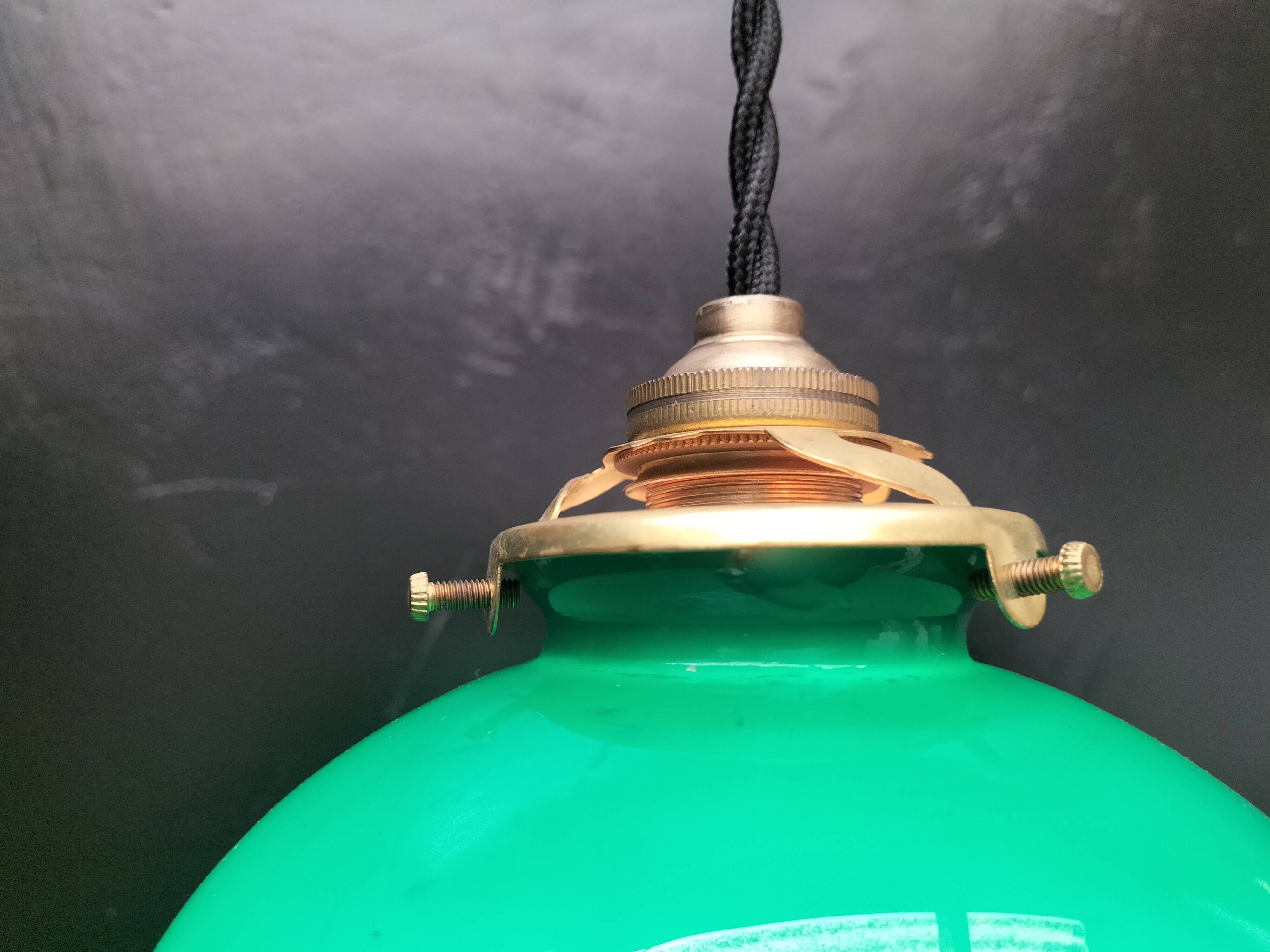 Green opaline pendant lights