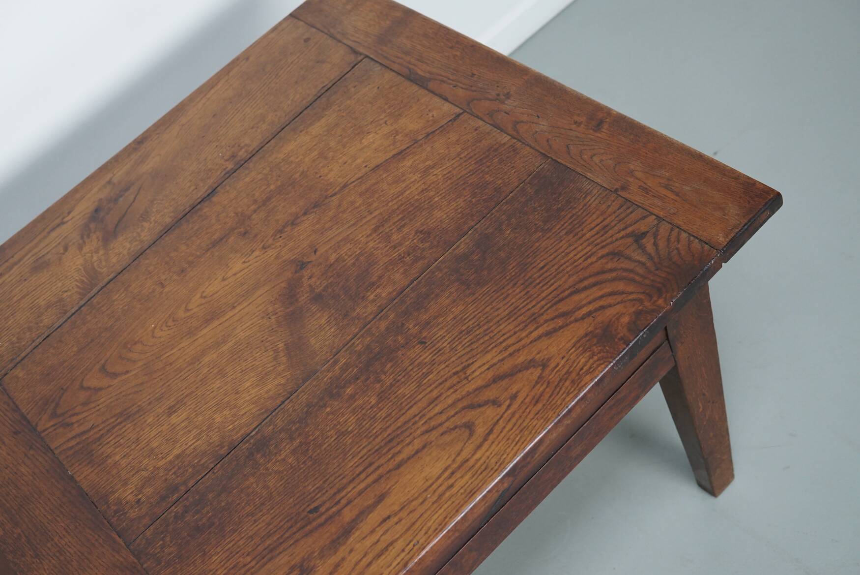 French Early 20th Century Farmhouse Rustic Oak Coffee Table