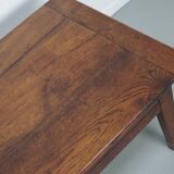 French Early 20th Century Farmhouse Rustic Oak Coffee Table
