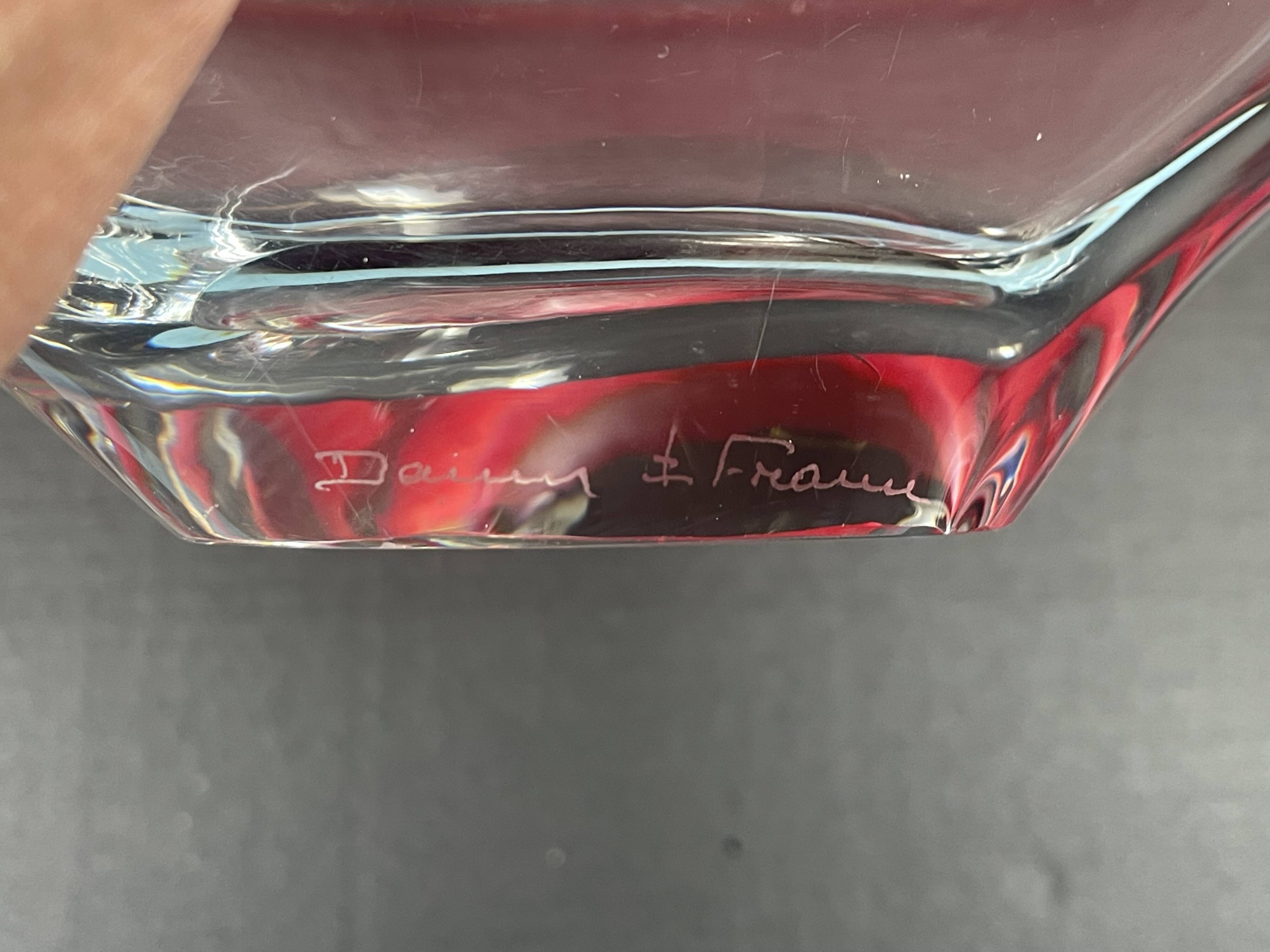 Daum France cup - modern shaped crystal - signed