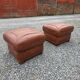 Pair of leather footrests from the 70s/80s.