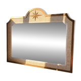 Large antique mirror Maison Fournier in white marble – 137 x 115 cm