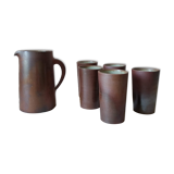 Service orangeade artisanal stoneware vintage 70