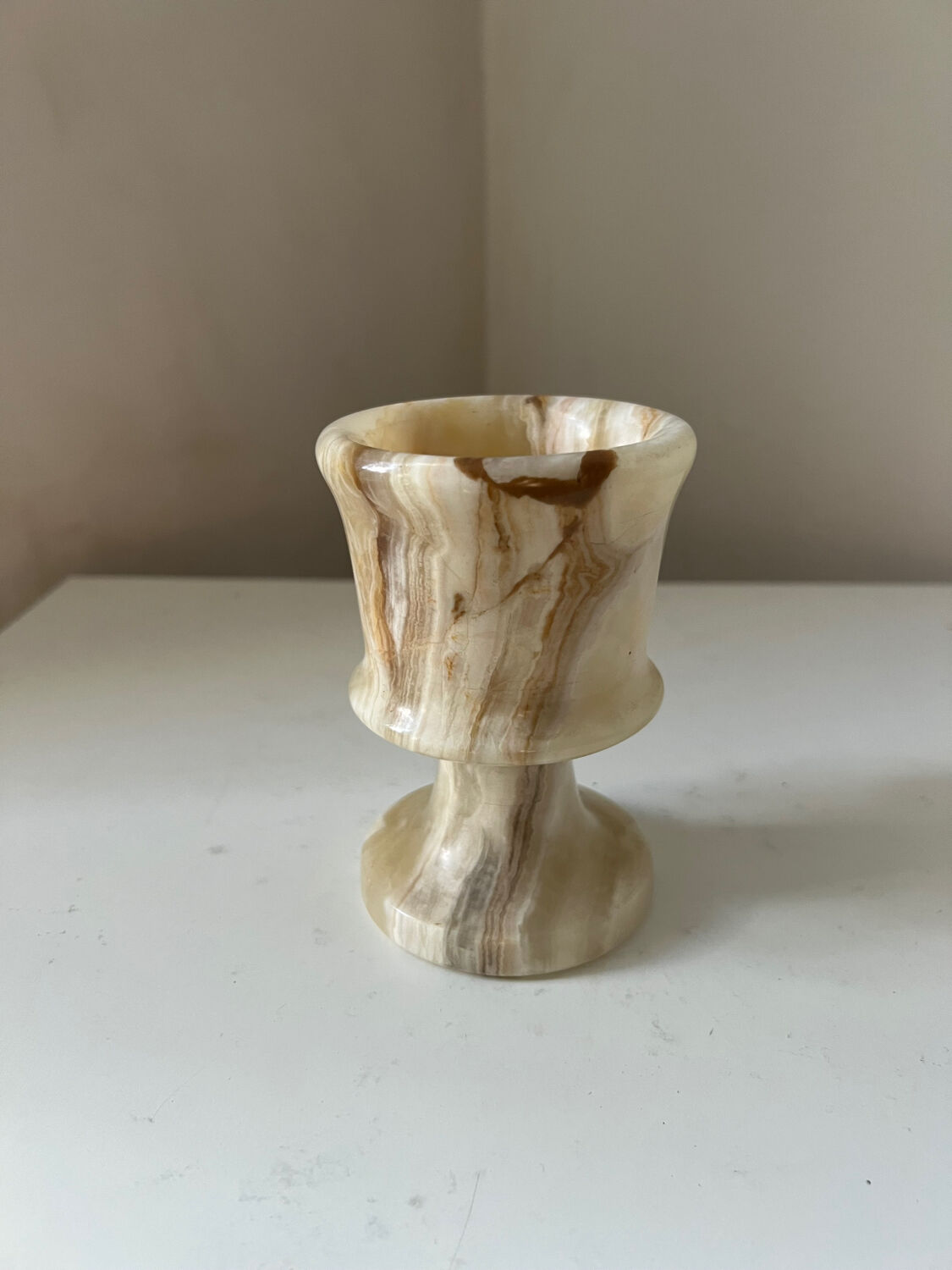Vintage marble candle holder from the 1970s