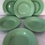 6 Digoin earthenware plates, 1950's