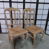 2 oak chairs Louis XV style mulched aerogummed