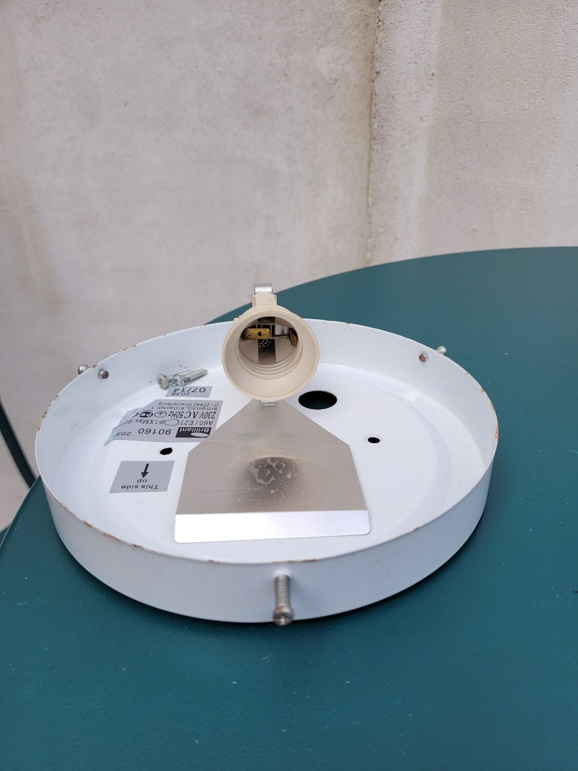 Round cast glass ceiling lamp