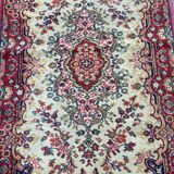 Vintage Persian wool rug in burgundy red 70x130cm