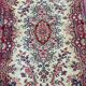 Tapis persan laine vintage bordeaux rouge 70x130cm