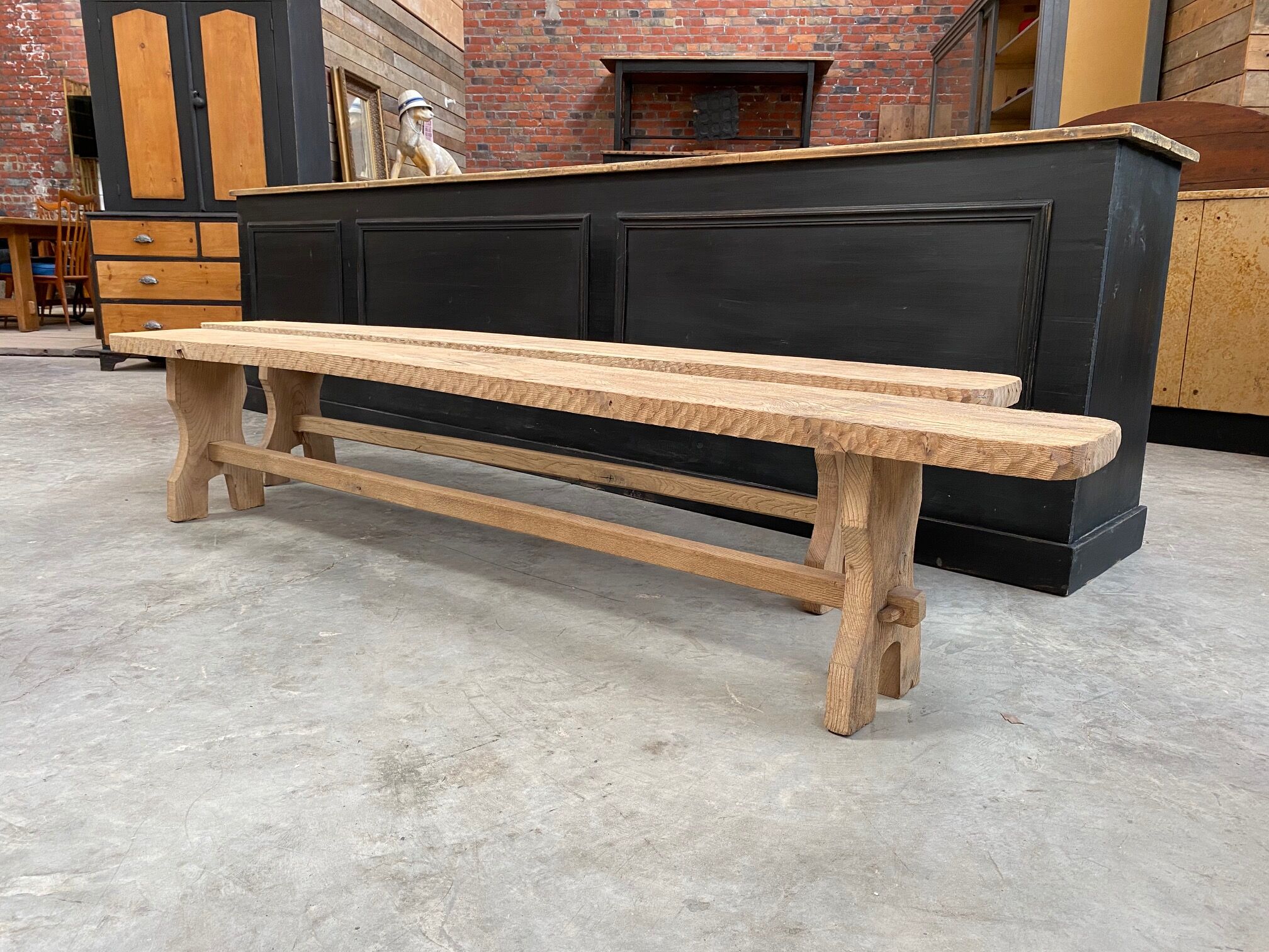 Pair of elm benches