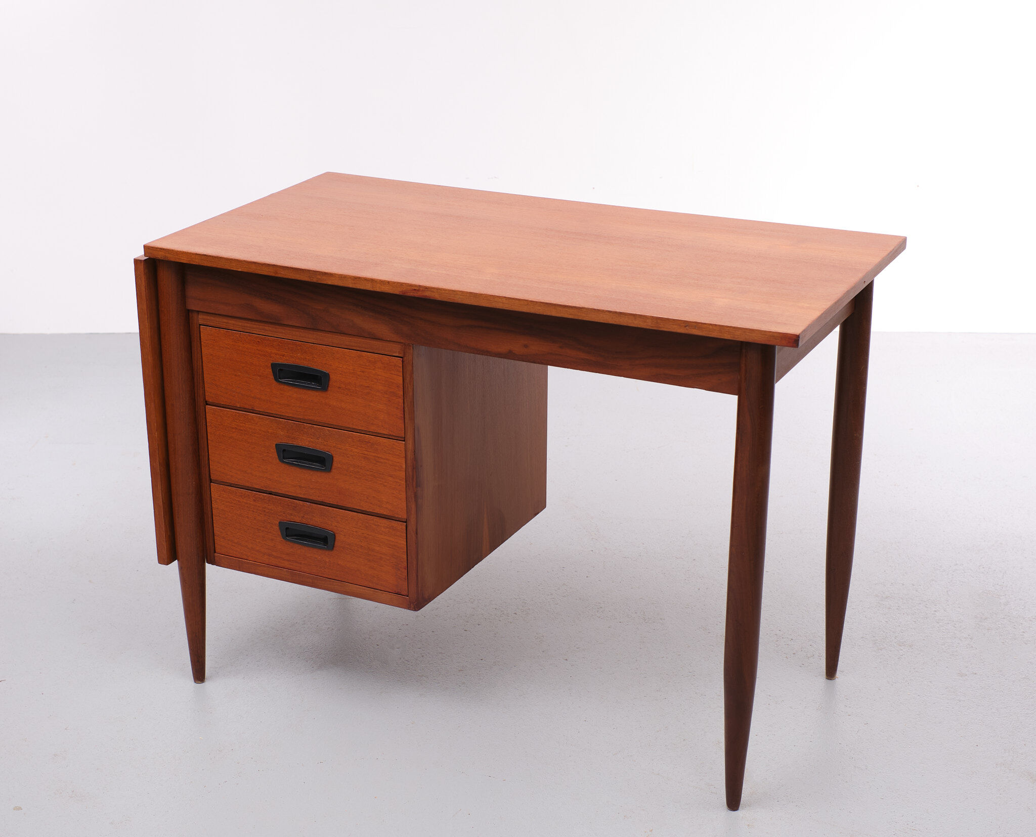 Danish teak drop leaf writing desk by arne vodder, 1960s