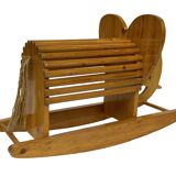 Design suédois vintage Éléphant à bascule en bois Design des années 80