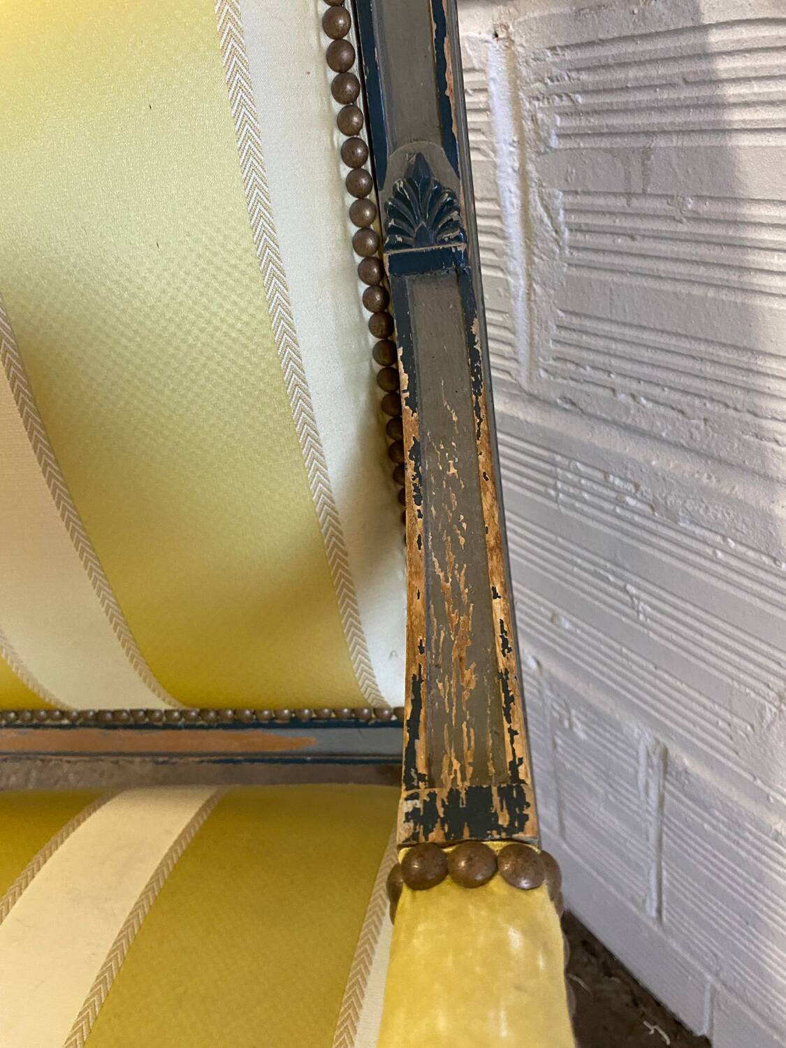 Louis XVI style yellow sofa