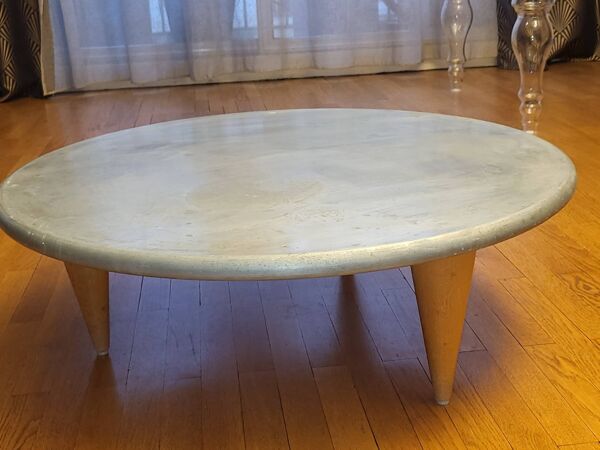 Table basse Sir Terence Conran pour Conran shop Paris  plateau zinc 1997
