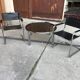 Mid-century chrome tubular coffee table with chairs, 1960s, set of 3