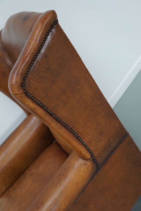 Fauteuil club vintage en cuir couleur cognac, pays-bas fauteuil club vintage en cuir couleur cognac, pays-bas