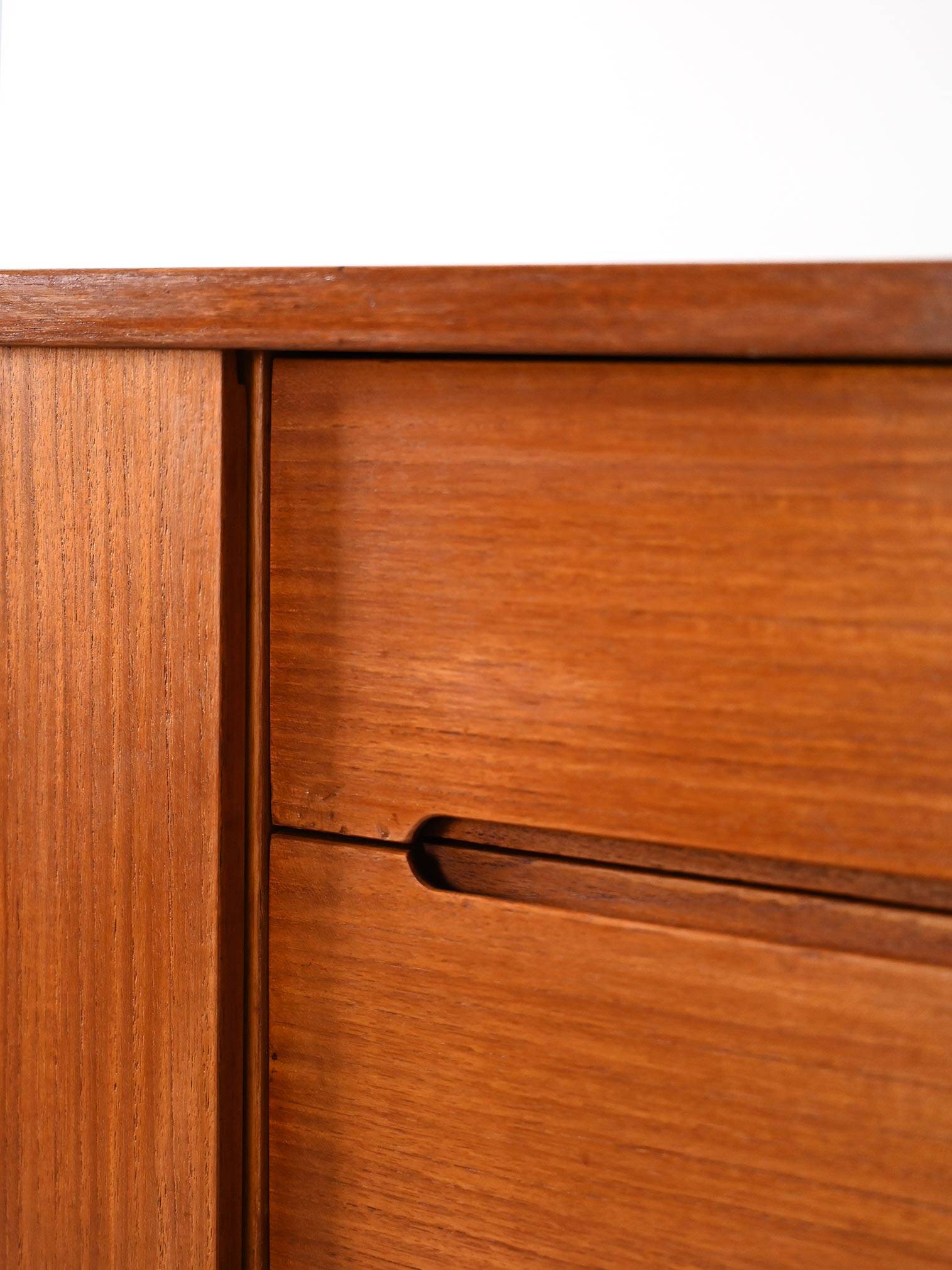 Teak sideboard with sliding door