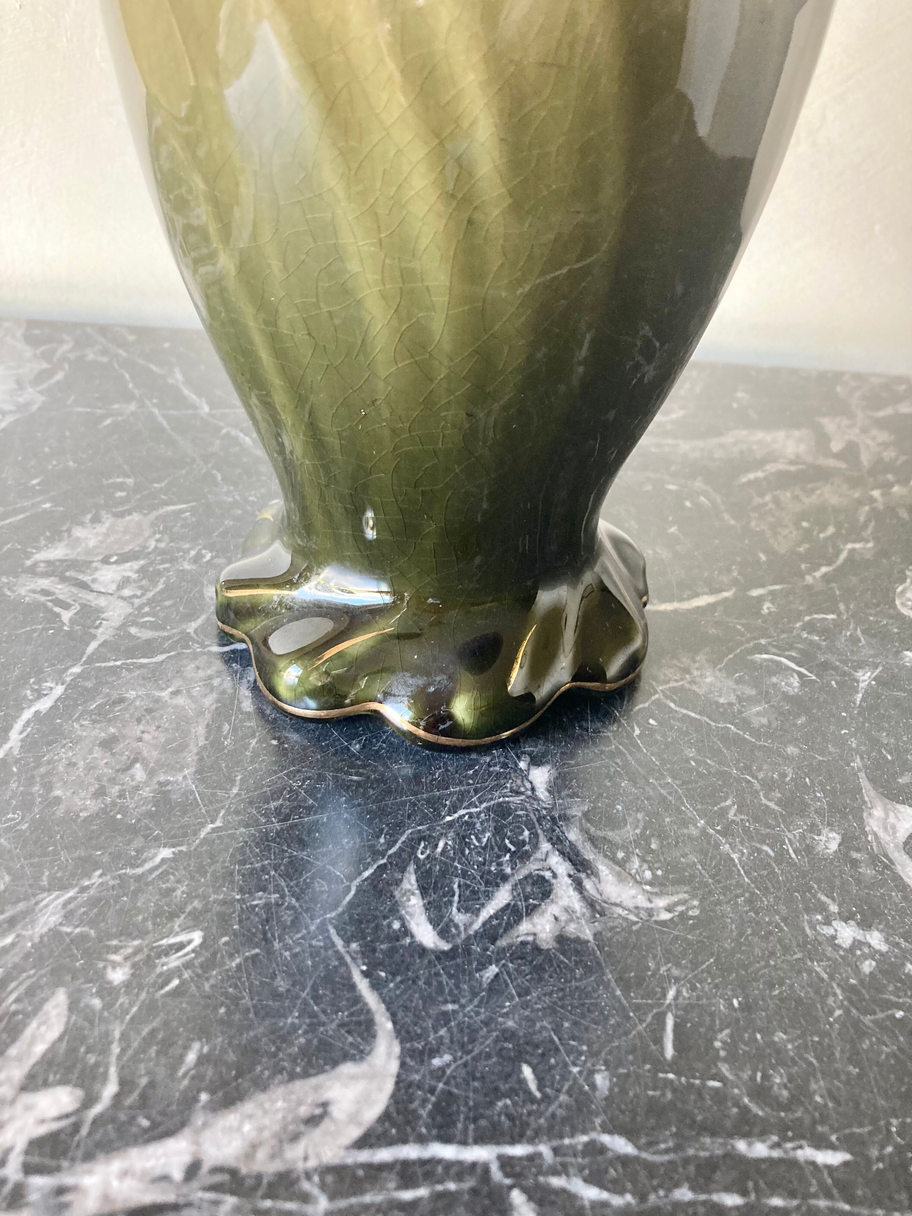 Art Nouveau earthenware vase by Antoine Gustave de Bruyn