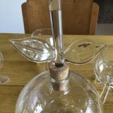 Carafe service and 6 ball glasses