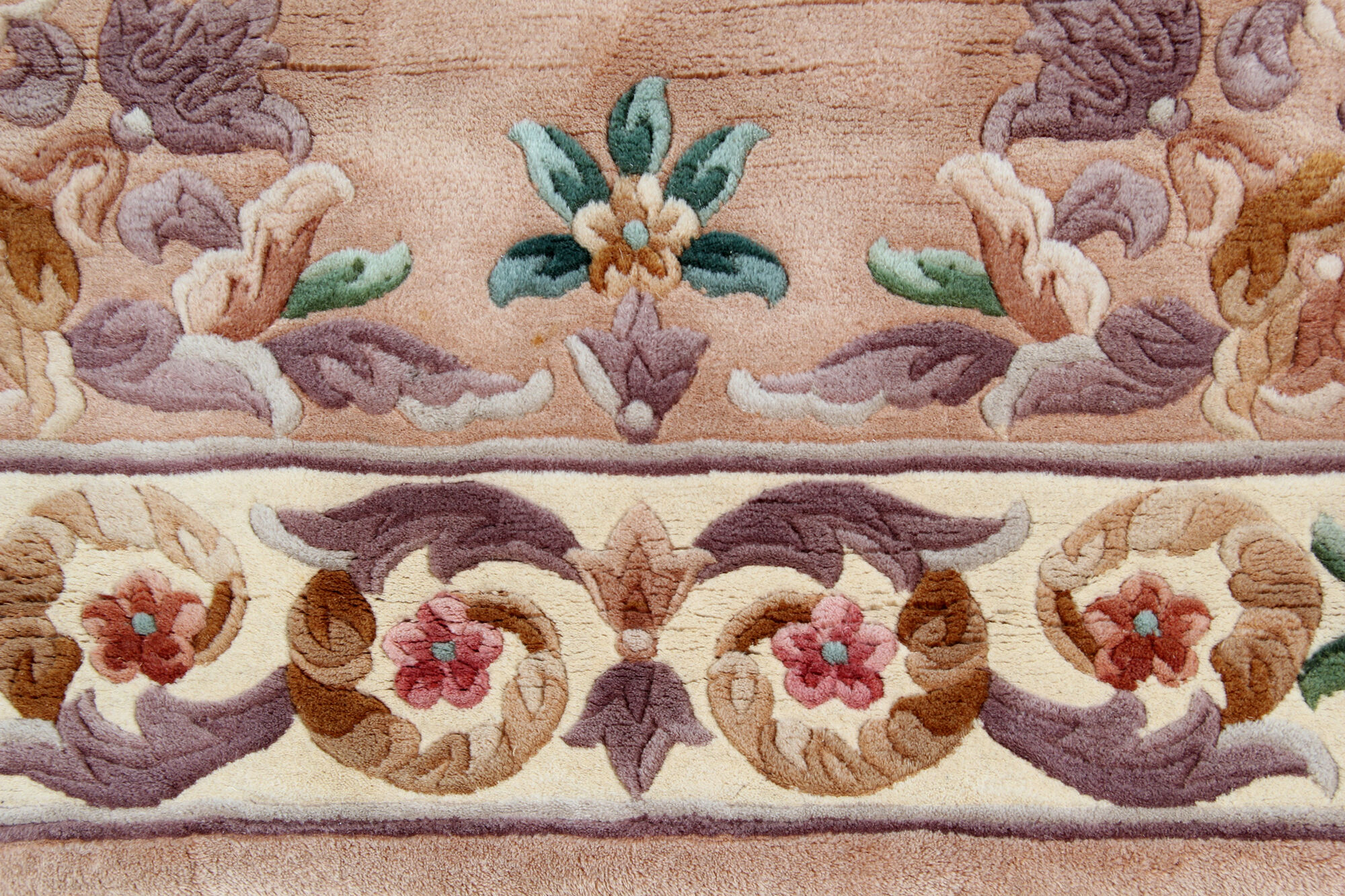 Pink chinese rug in wool 122x235cm
