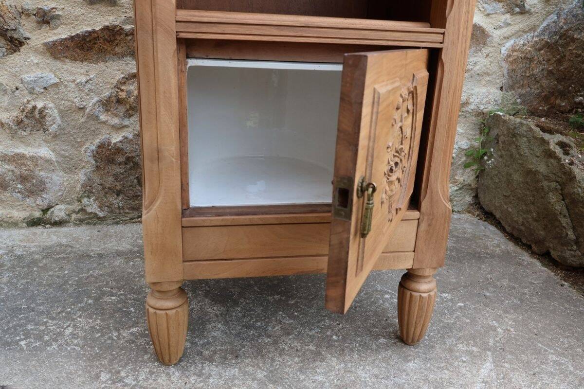 Console / side table / Art Deco bedside table renovated in solid walnut
