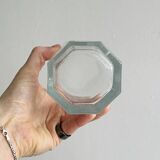 octagonal vase in thick transparent glass