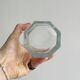 octagonal vase in thick transparent glass