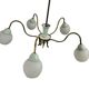 vintage 'gold' chandelier / pendant with mint blue accent