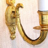 Simple wall sconce in classic Empire style made of vintage French cast brass 4316.