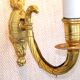 Simple wall sconce in classic Empire style made of vintage French cast brass 4316.
