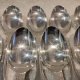 12 silver-plated soup spoons by Christofle, Vendome pattern