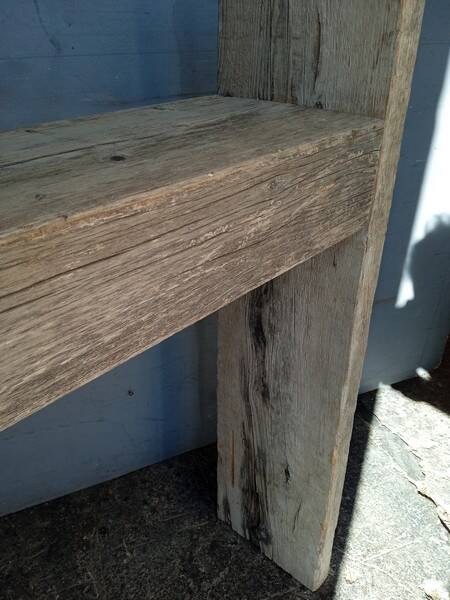 Brutalist console 148 cm old solid wood