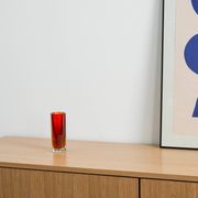 Red glass vase, Czech design, 1960s, made in the Czech Republic