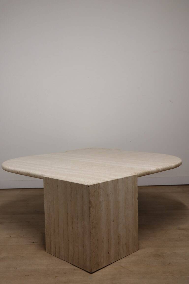Travertine coffee table, 1980
